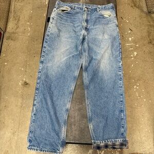 Carhartt Jeans Mens 40x34  Blue B172 DST Relaxed Fit Flannel Lined Denim Pants